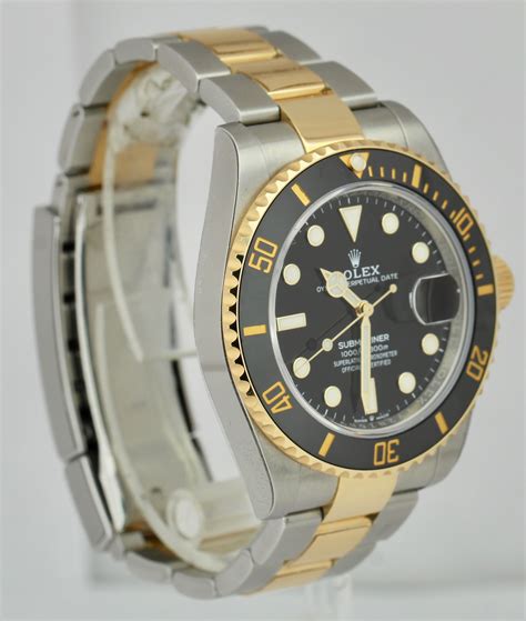 rolex submariner two tone black strap|Rolex Submariner date 41mm.